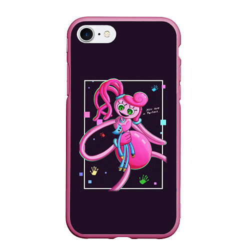 Чехол iPhone 7/8 матовый POPPY PLAYTIME - Mommy long legs / 3D-Малиновый – фото 1