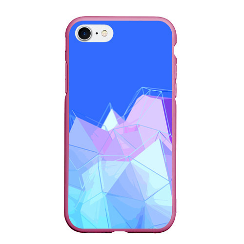 Чехол iPhone 7/8 матовый Pink ice Abstractiom Geometry / 3D-Малиновый – фото 1