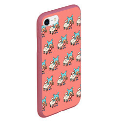 Чехол iPhone 7/8 матовый Toca Boca орнамент, цвет: 3D-малиновый — фото 2