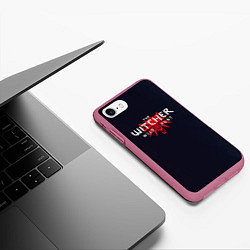 Чехол iPhone 7/8 матовый THE WITCHER MONSTER SLAYER ВОЛК, цвет: 3D-малиновый — фото 2