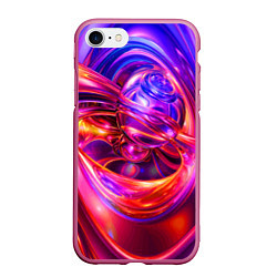 Чехол iPhone 7/8 матовый Abstract color neon composition Абстрактная неонов