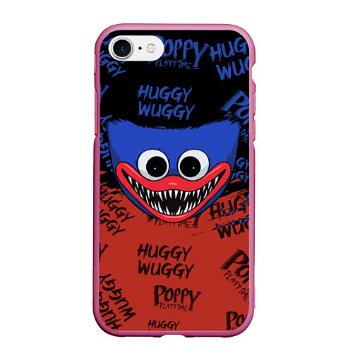 Чехол iPhone 7/8 матовый СИНИЙ МОНСТР - ХАГГИ ВАГГИ - HUGGY WUGGY / 3D-Малиновый – фото 1