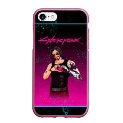 Чехол iPhone 7/8 матовый Романтичный Johnny Cyberpunk2077