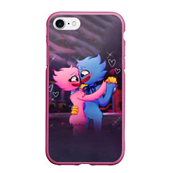 Чехол iPhone 7/8 матовый POPPY PLAYTIME Влюбленные Хагги Вагги и Кисси Мисс, цвет: 3D-малиновый