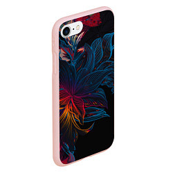 Чехол iPhone 7/8 матовый Радужные цветы, цвет: 3D-светло-розовый — фото 2