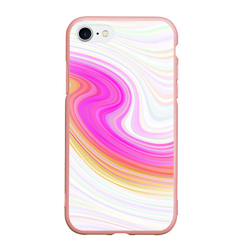 Чехол iPhone 7/8 матовый Abstract gradient lines / 3D-Светло-розовый – фото 1