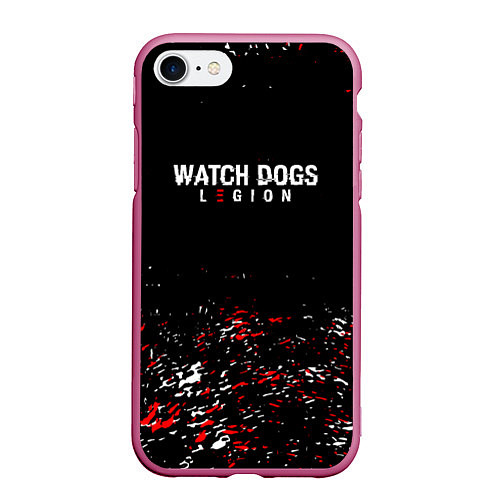 Чехол iPhone 7/8 матовый Watch Dogs 2 Брызги красок / 3D-Малиновый – фото 1