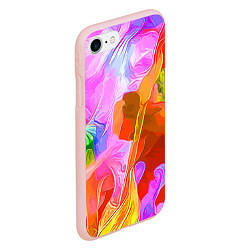 Чехол iPhone 7/8 матовый Красочный цветочный паттерн Весна - Лето 2025 Colo, цвет: 3D-светло-розовый — фото 2