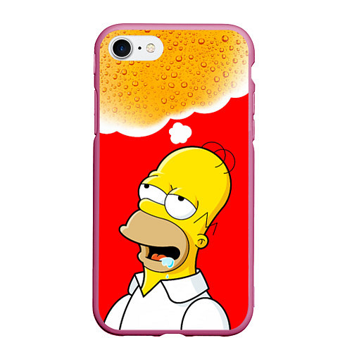 Чехол iPhone 7/8 матовый Homer dream / 3D-Малиновый – фото 1