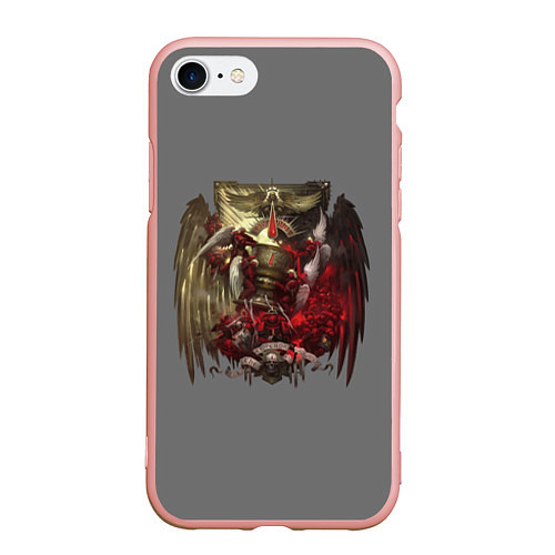 Чехол iPhone 7/8 матовый Blood Angels symbol / 3D-Светло-розовый – фото 1
