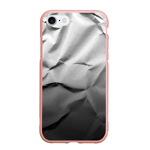 Чехол iPhone 7/8 матовый Мятая бумага Текстура Crumpled Paper Texture / 3D-Светло-розовый – фото 1