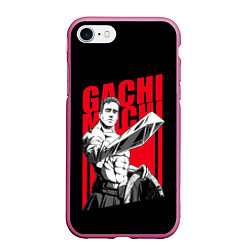 Чехол iPhone 7/8 матовый GACHIMUCHI WARRIOR ГАЧИМУЧИ ВОИН, цвет: 3D-малиновый