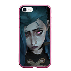 Чехол iPhone 7/8 матовый Jinx Аркейн и ты, цвет: 3D-малиновый