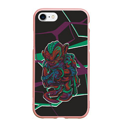 Чехол iPhone 7/8 матовый Страшная обезьяна, цвет: 3D-светло-розовый