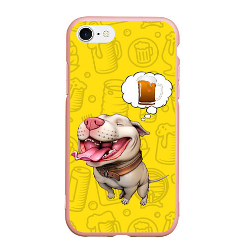 Чехол iPhone 7/8 матовый BeerBull / 3D-Светло-розовый – фото 1