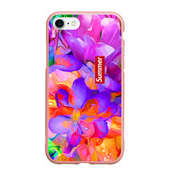 Чехол iPhone 7/8 матовый Красочный цветочный паттерн Лето Colorful Floral P