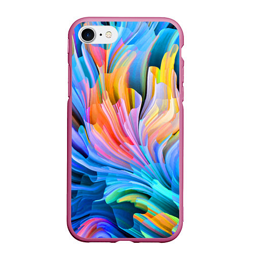 Чехол iPhone 7/8 матовый Красочный абстрактный паттерн Лето Colorful Abstra / 3D-Малиновый – фото 1