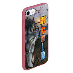Чехол iPhone 7/8 матовый IN COLD wolf with logo, цвет: 3D-малиновый — фото 2
