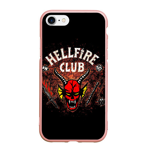 Чехол iPhone 7/8 матовый Hellfire club / 3D-Светло-розовый – фото 1