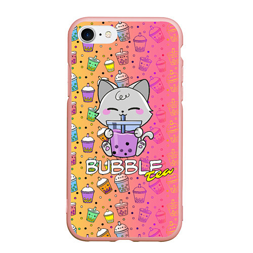 Чехол iPhone 7/8 матовый Bubble Tea - Бабл Ти / 3D-Светло-розовый – фото 1