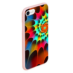 Чехол iPhone 7/8 матовый Красочная неоновая спираль Colorful neon spiral, цвет: 3D-светло-розовый — фото 2