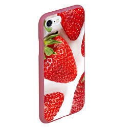 Чехол iPhone 7/8 матовый Strawberries, цвет: 3D-малиновый — фото 2