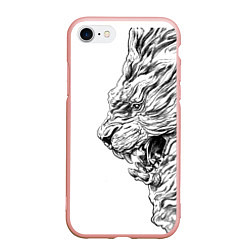 Чехол iPhone 7/8 матовый LION pride, цвет: 3D-светло-розовый