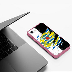 Чехол iPhone 7/8 матовый ВДВ В РАЗРЫВЕ ЧБ, цвет: 3D-малиновый — фото 2