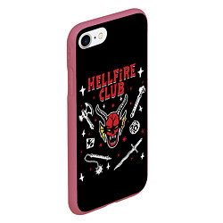 Чехол iPhone 7/8 матовый HELLFIRE CLUB STRANGER THINGS, цвет: 3D-малиновый — фото 2