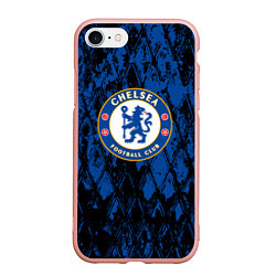 Чехол iPhone 7/8 матовый CHELSEA F ЧЕЛСИ LOGO, цвет: 3D-светло-розовый