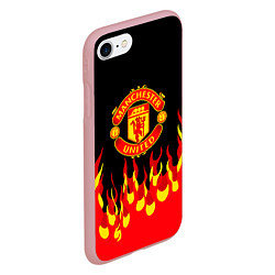 Чехол iPhone 7/8 матовый Манчестер юнайтед огонь, цвет: 3D-баблгам — фото 2