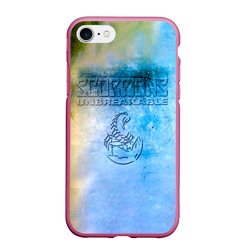Чехол iPhone 7/8 матовый Unbreakable - Scorpions / 3D-Малиновый – фото 1