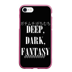 Чехол iPhone 7/8 матовый Глубокие темные фантазии Иероглифы, цвет: 3D-малиновый