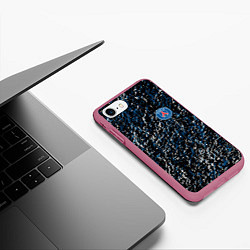 Чехол iPhone 7/8 матовый Псж paris брызги красок, цвет: 3D-малиновый — фото 2