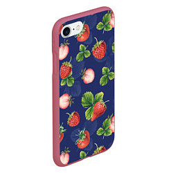Чехол iPhone 7/8 матовый Сладкая Клубника, цвет: 3D-малиновый — фото 2