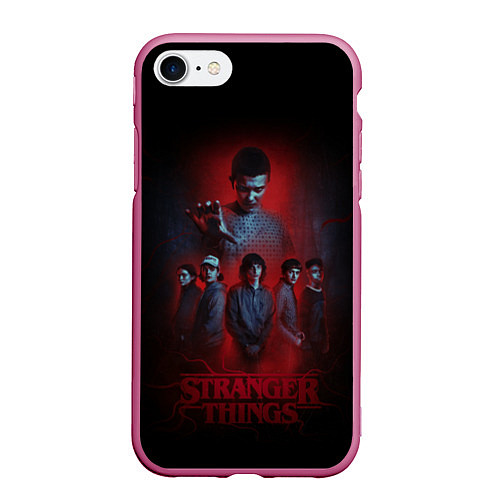 Чехол iPhone 7/8 матовый ОЧЕНЬ СТРАННЫЕ ДЕЛА ST STRANGER THINGS / 3D-Малиновый – фото 1