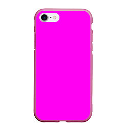 Чехол iPhone 7/8 матовый Однотонный розовый неоновый Пион