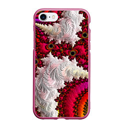 Чехол iPhone 7/8 матовый Наикрутейший психоделический абстрактный фрактальн, цвет: 3D-малиновый