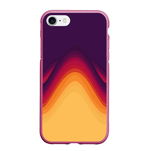 Чехол iPhone 7/8 матовый Волны песка и лавы / 3D-Малиновый – фото 1