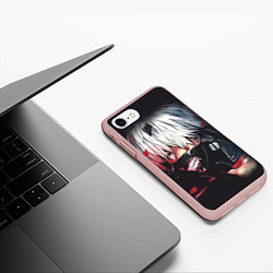 Чехол iPhone 7/8 матовый Токийский Гуль-темное фэнтези, цвет: 3D-светло-розовый — фото 2