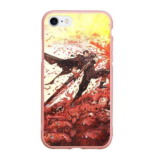 Чехол iPhone 7/8 матовый BERSERK ГАТС РУНА спина / 3D-Светло-розовый – фото 1