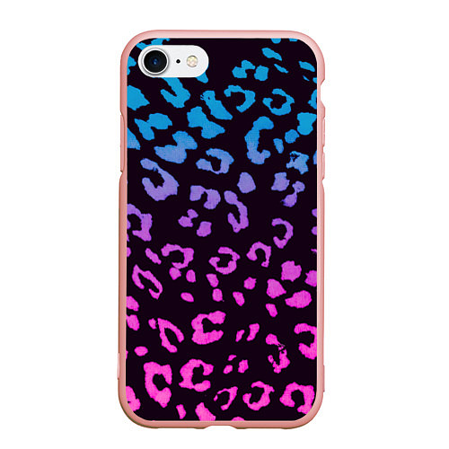 Чехол iPhone 7/8 матовый Леопардовый градиент / 3D-Светло-розовый – фото 1