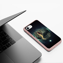 Чехол iPhone 7/8 матовый Большая ядовитая змея, цвет: 3D-светло-розовый — фото 2