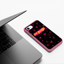 Чехол iPhone 7/8 матовый Sex Pistols Секс Пистолз, цвет: 3D-малиновый — фото 2