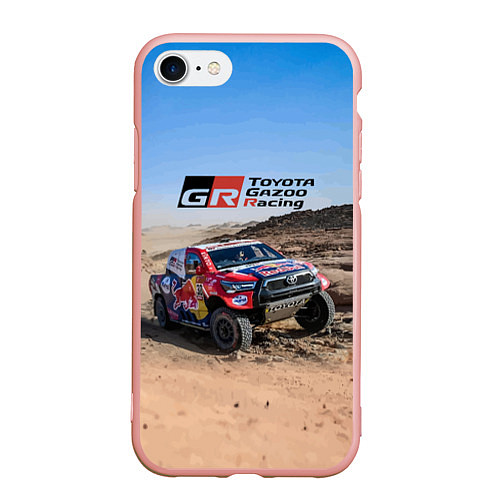 Чехол iPhone 7/8 матовый Toyota Gazoo Racing Rally Desert Competition Ралли / 3D-Светло-розовый – фото 1