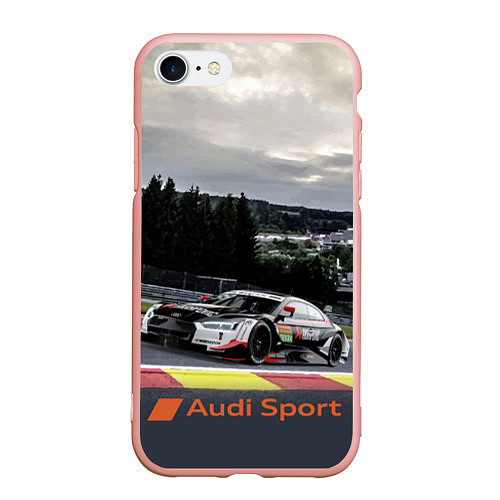 Чехол iPhone 7/8 матовый Audi Sport Racing team Ауди Спорт Гоночная команда / 3D-Светло-розовый – фото 1