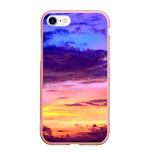 Чехол iPhone 7/8 матовый Небо на закате / 3D-Светло-розовый – фото 1