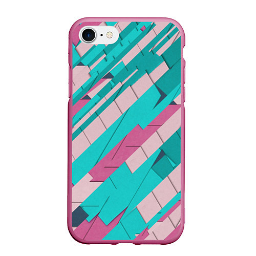 Чехол iPhone 7/8 матовый Striped / 3D-Малиновый – фото 1