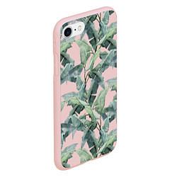 Чехол iPhone 7/8 матовый Листья Пальм Нарисованные Карандашом, цвет: 3D-светло-розовый — фото 2