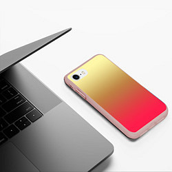 Чехол iPhone 7/8 матовый Красно-желтый градиент, цвет: 3D-светло-розовый — фото 2
